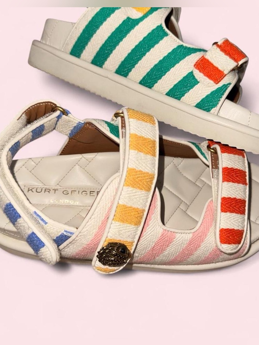 Kurt GeigerStriped Multicolor Velcro Sandals